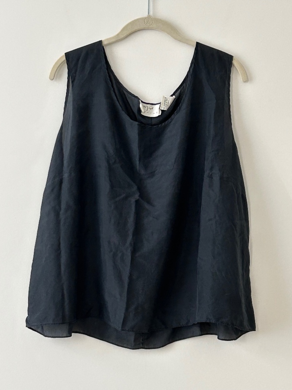 Vision Apparel 100% Silk Black Tank Top